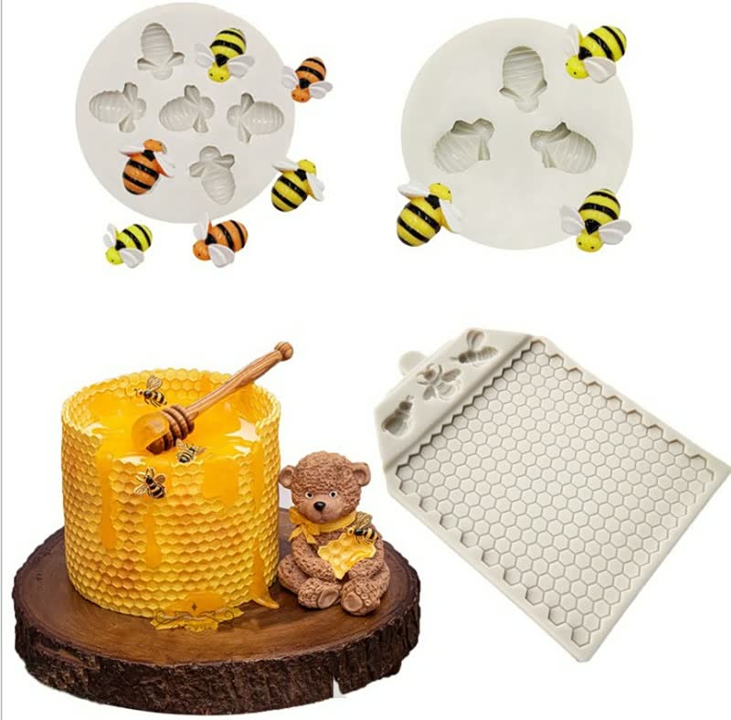 Fondant Silicone Mould Cartoon Animal Honeycomb Cake Decoration Clay Diy Chocolate Baking Tool