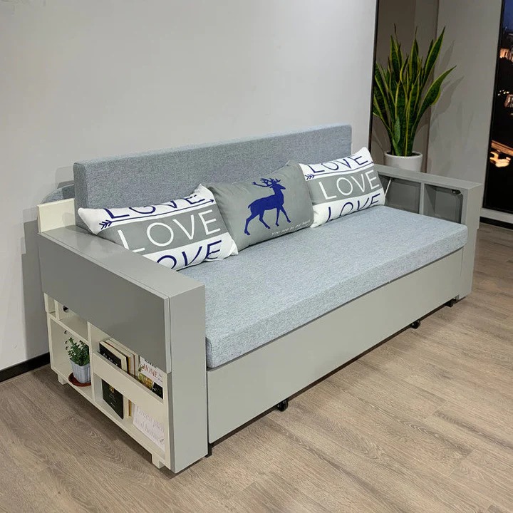 Tempat Tidur Sofa Multifungsi Hemat Tempat Dengan Meja Kerja Lipat
