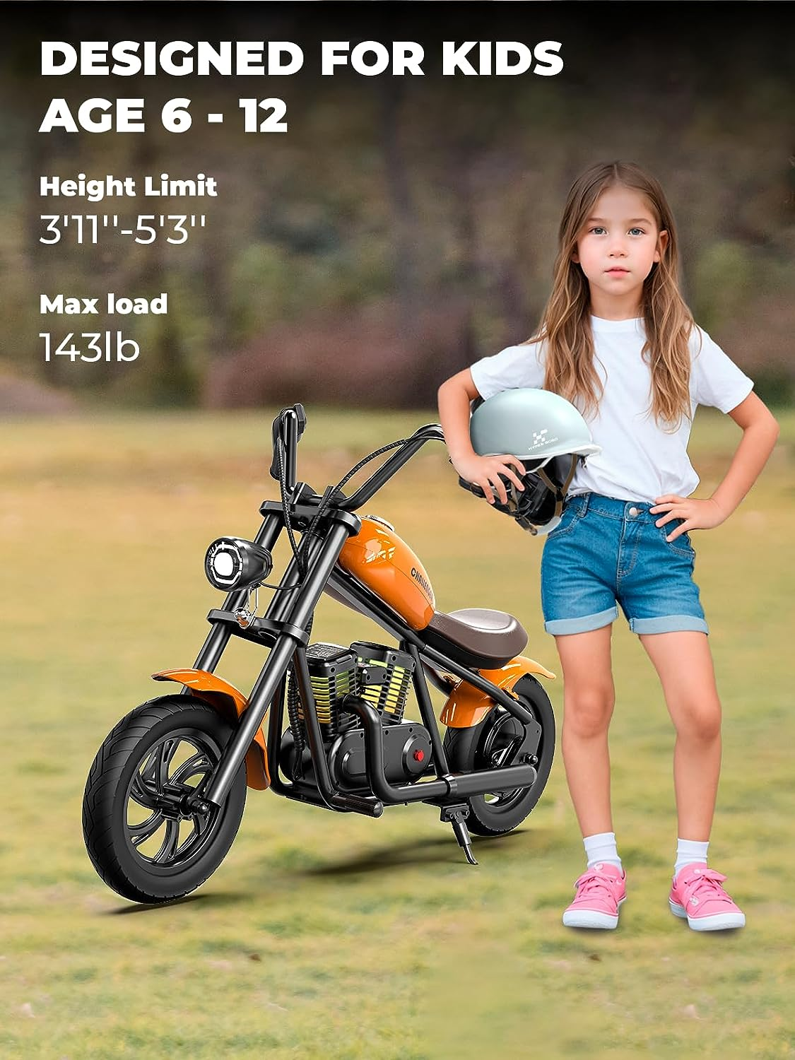 Last Day For Clearance-Kids Electric Motorcycle With Colorful Ambient Light