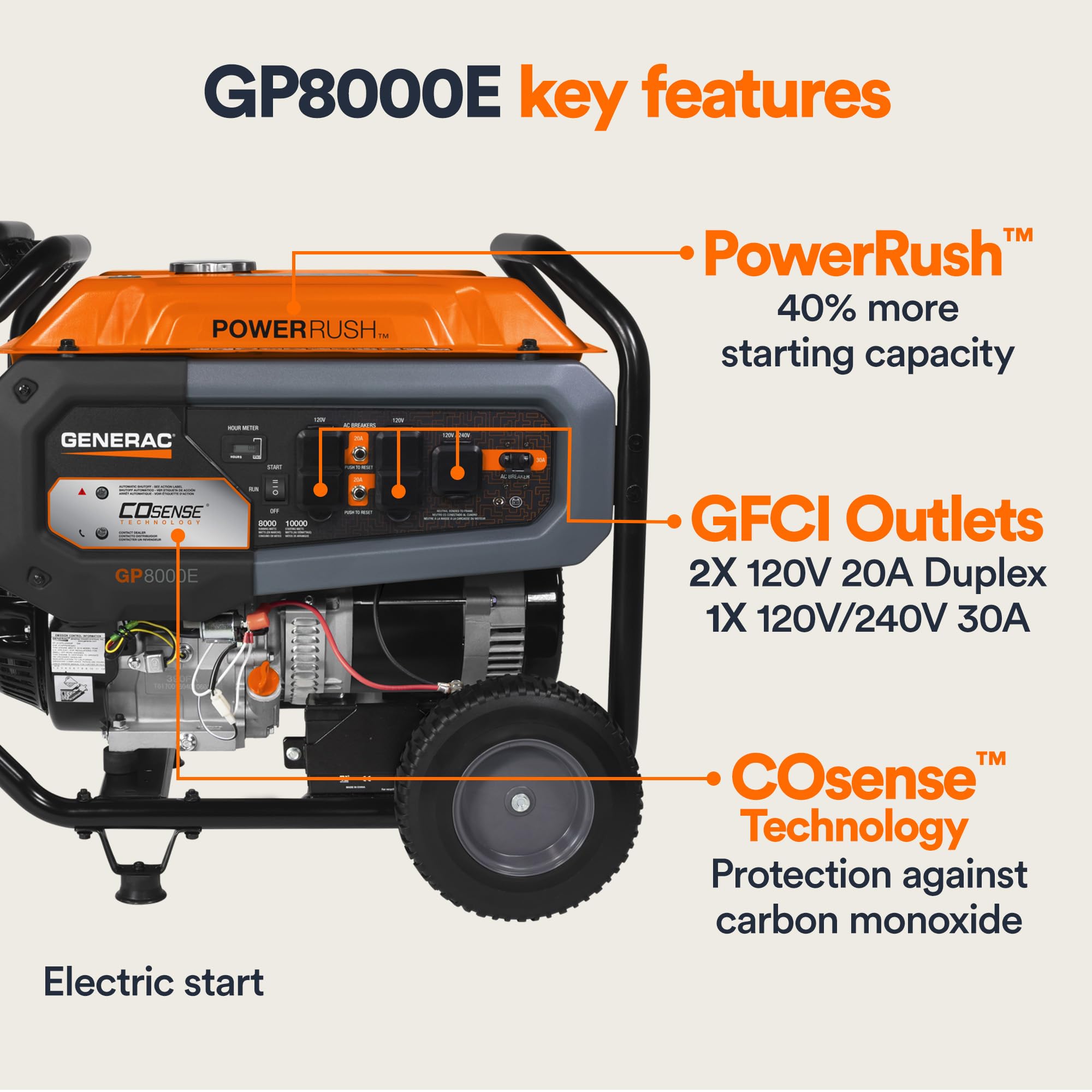 8000-Watt Diesel-Powered Portable Generator