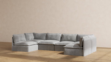 Performance 6-Seater Open-Ends U-Sectional in Indigo | Relaxed Blend