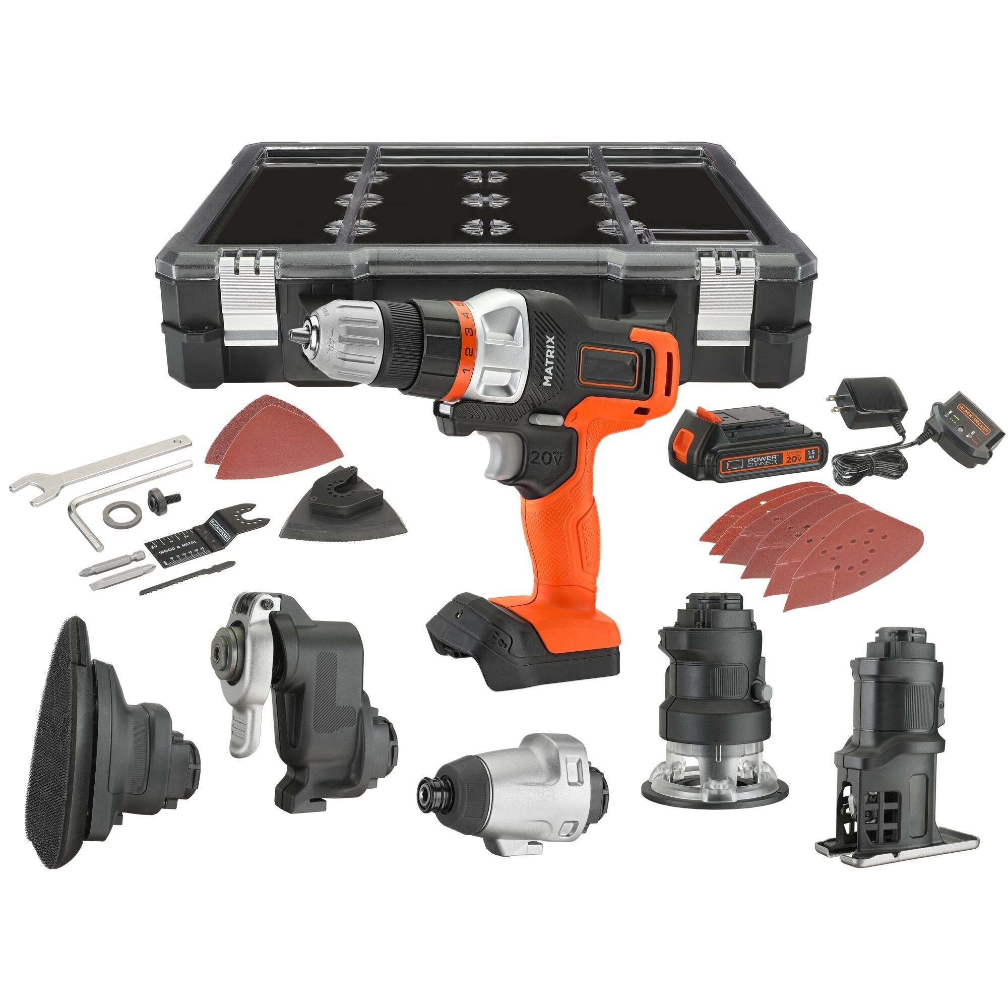 Drill, Power Tool Combo Kit, 6-Tool Set, Cordless Tool Set