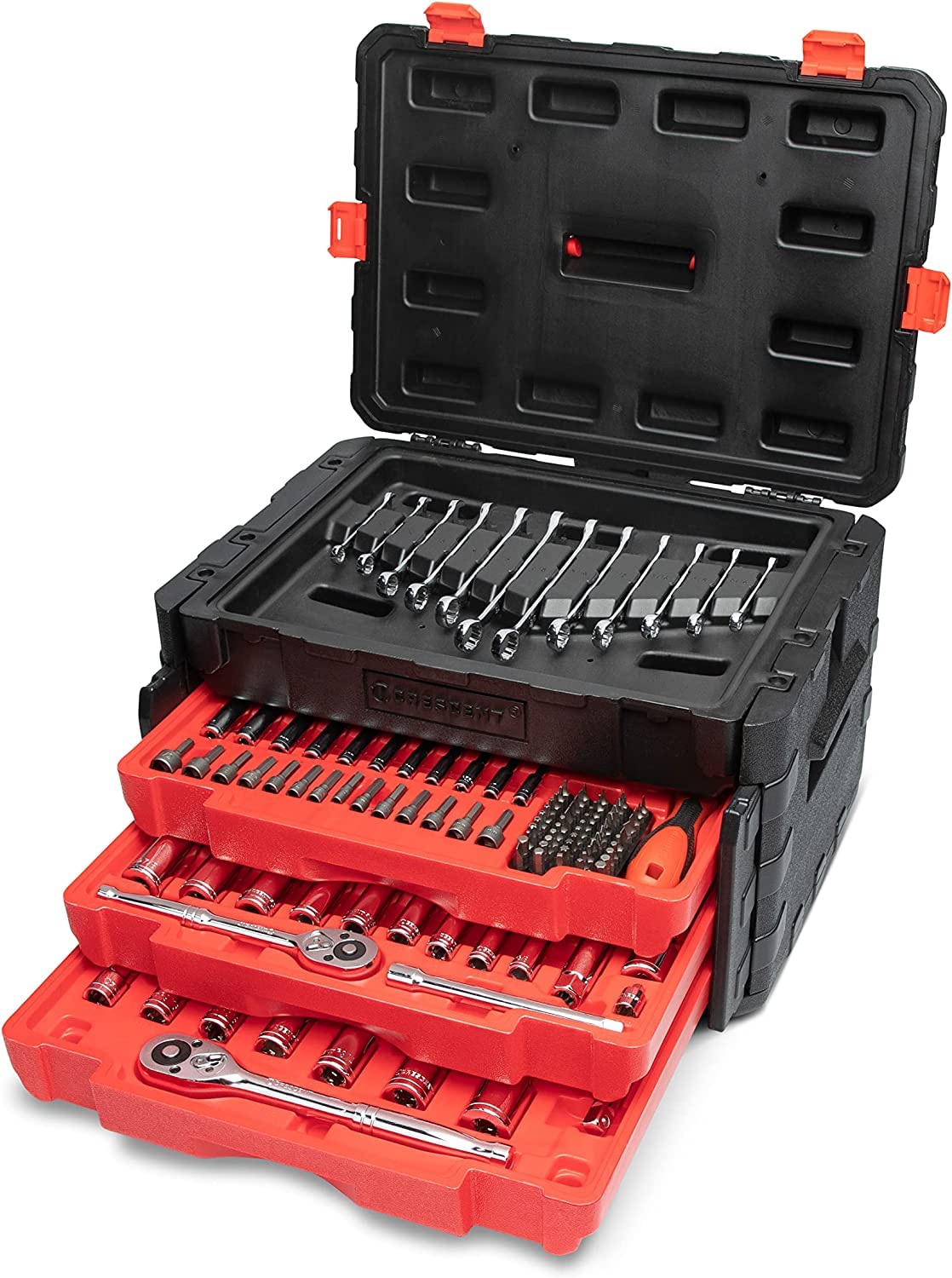 229 Piece 1/4", 3/8" & 1/2" Drive Mechanics Hand Tool Set with 3 Drawer Storage Case