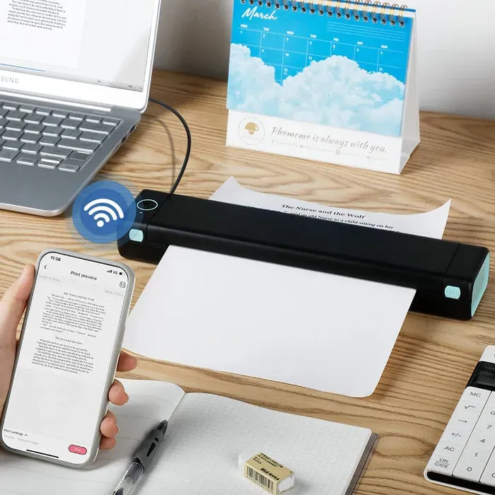 🔥 Portable wireless printer, compatible with mobile phones and laptops
