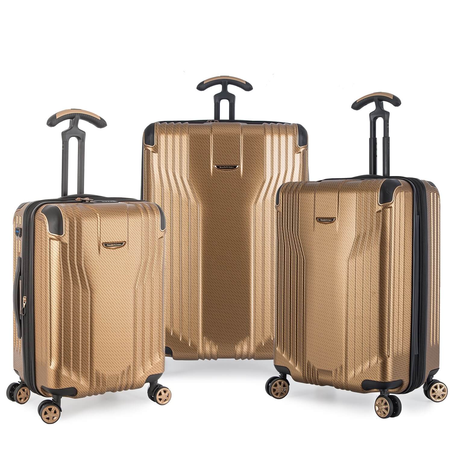 3 Piece Luggage Suitcase Set with 4 Spinner Wheels | Carry On with USB Port, Medium Checked, and Large Checked Suitcase-Suitcase clearance