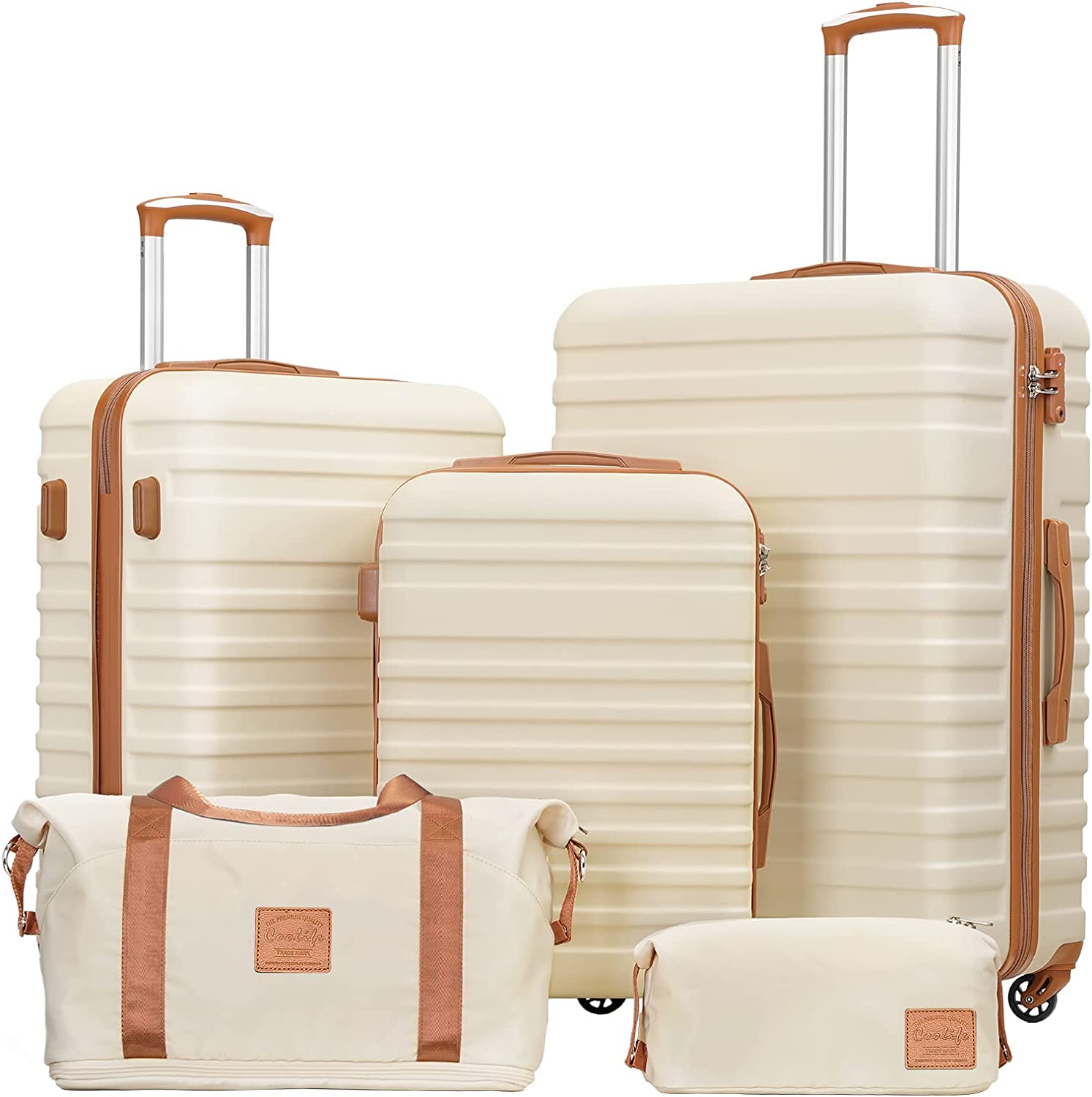Luggage Sets Suitcase Set 5 Piece Luggage Set Carry On Hardside Luggage with TSA Lock Spinner Wheels-Suitcase clearance