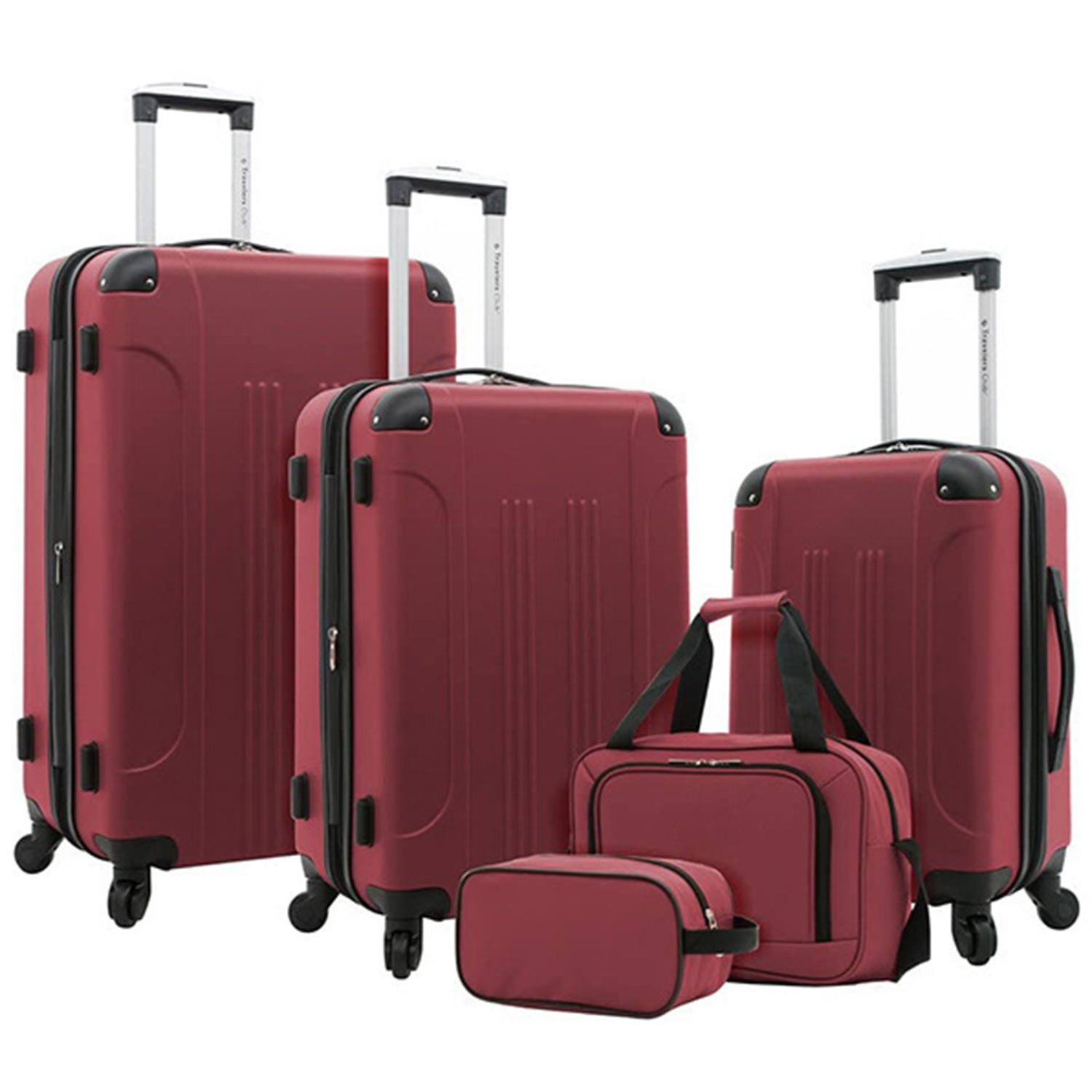 Luggage 5 Piece Set Dark Red-Suitcase clearance