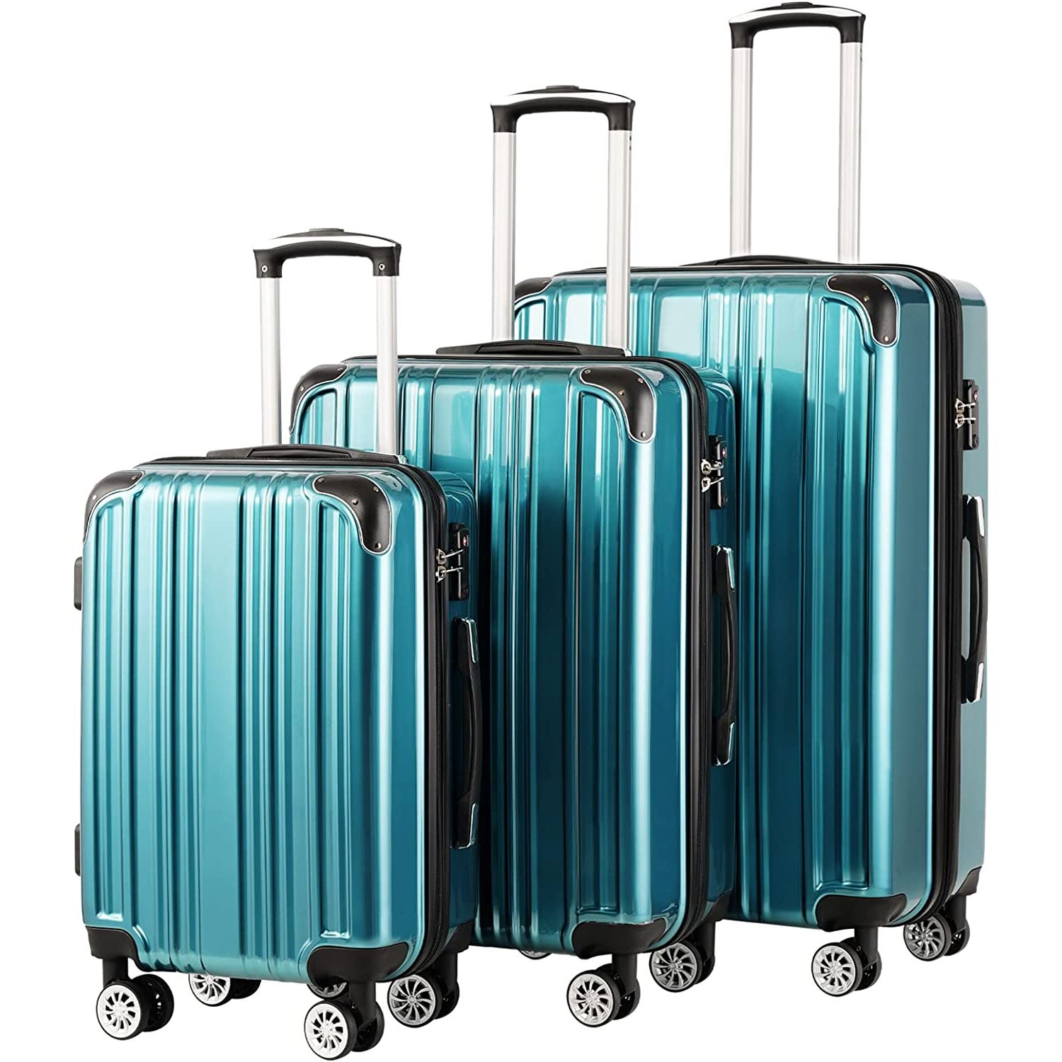Luggage Expandable 3 Piece Sets PC+ABS Spinner Suitcase-Suitcase clearance