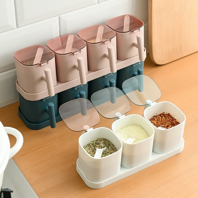Kitchen Combination Seasoning Box Spice Jar Salt Shaker Seasoning Storage Box Condiment Box Spice Jar