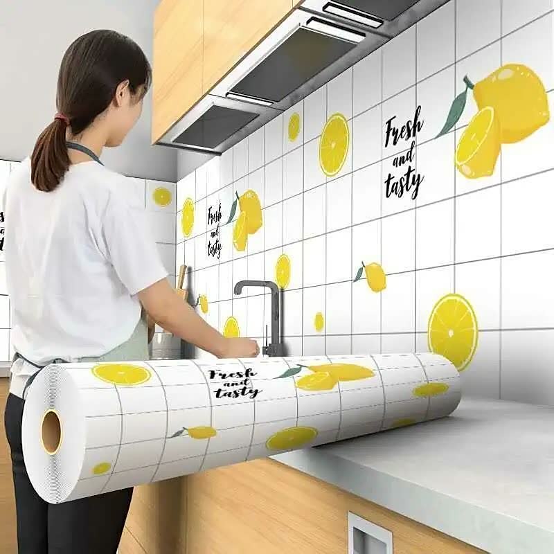 Kitchen Oil-proof Waterproof And Self-adhesive High Temperature Resistance Stove Wall Sticker Wall Wall Cabinet Kitchen Use Ceramic Tile Grease Wallpaper