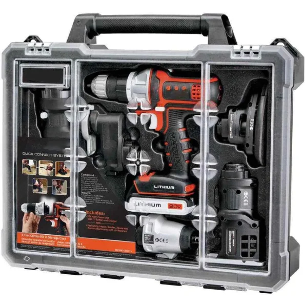 [Last 500 Pieces] Cordless drill combo kit with case, 6 tools with storage case. (includes 2 Li-ion batteries and charger)
